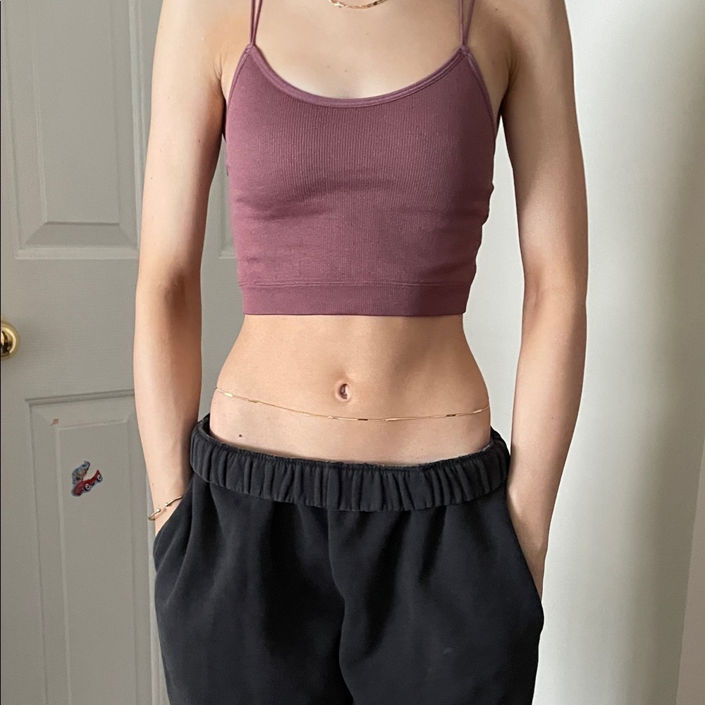 Purple Crop Top with Spaghetti Straps